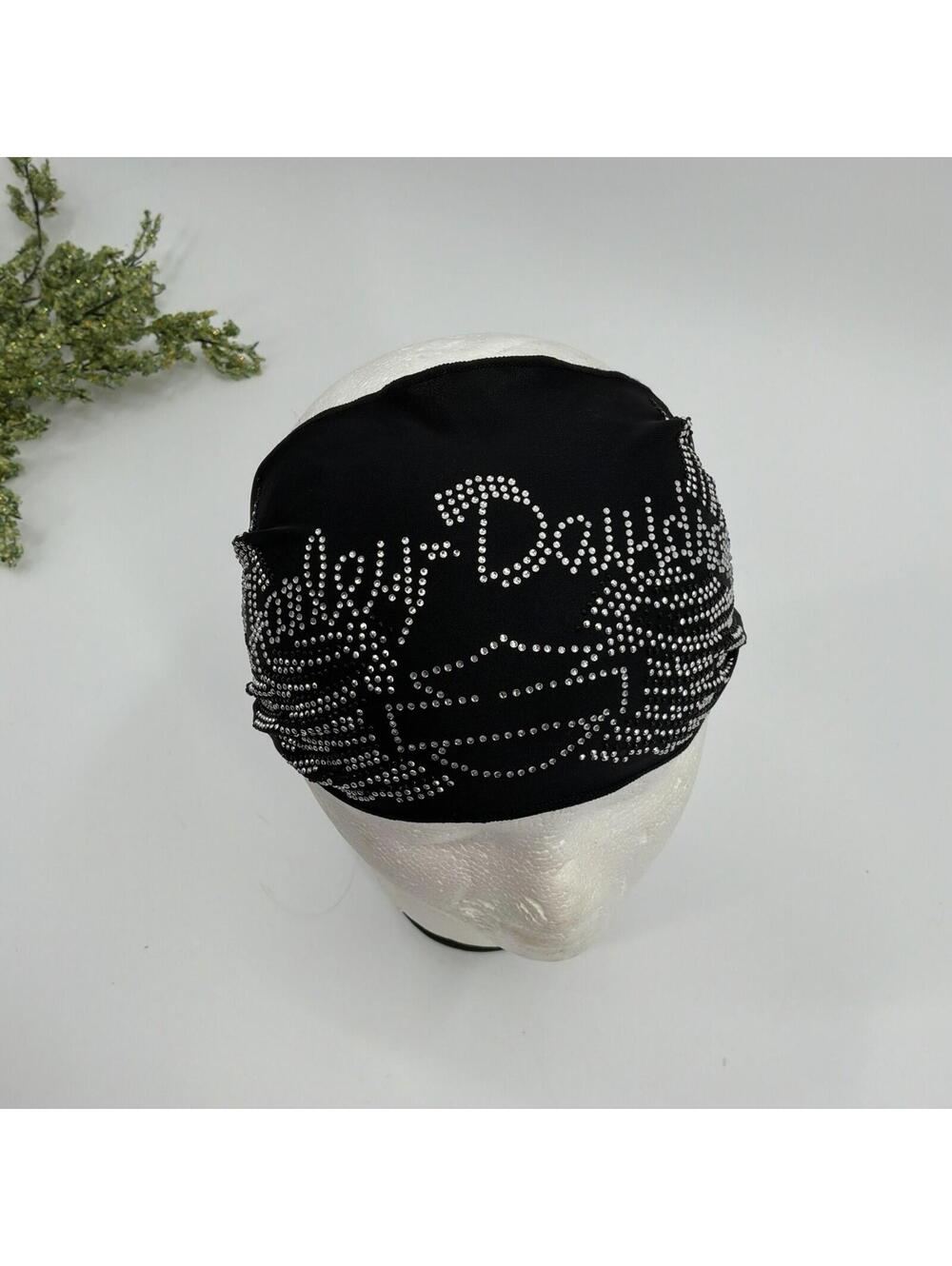 Harley Davidson Black Rhinestone Logo Headband Women's